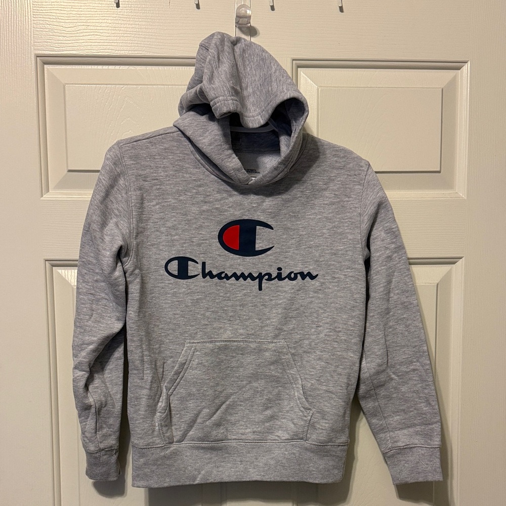 Champion Heather Gray Pullover Hoodie 10/12